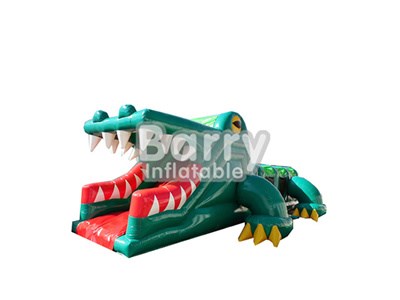 Simple 2 part croco assault course,animal inflatable obstacle course price BY-OC-048